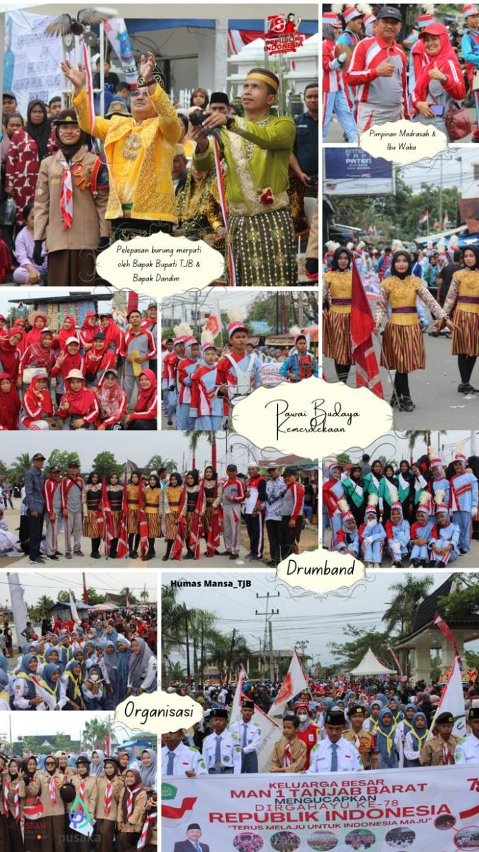 Drumband Gita Mandala MAN 1 Tanjab Barat Meriahkan Pawai Budaya 2023