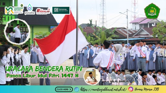 MAN 1 Tanjung Jabung Barat Awali Aktivitas Pasca Idul Fitri dengan Upacara, Halal Bihalal, serta Pembinaan.