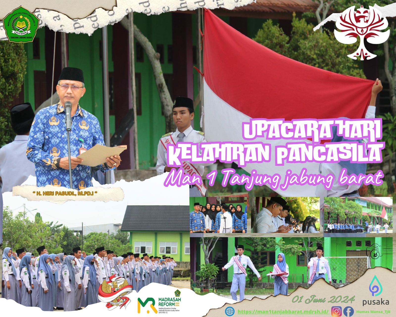  Upacara Peringatan Hari Lahir Pancasila Tahun 2024 di MAN 1 Tanjung Jabung Barat
