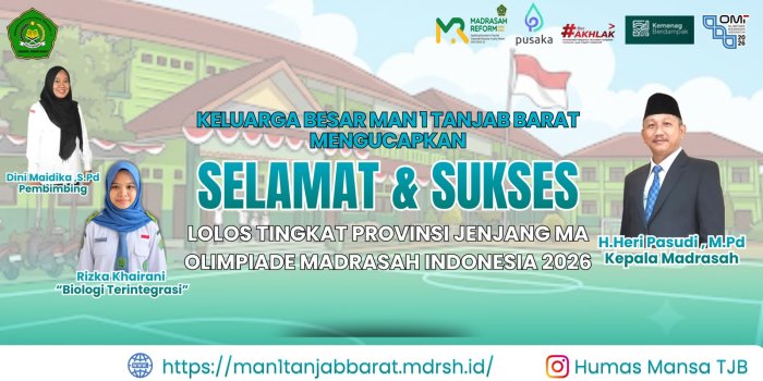 MAN 1 Tanjung Jabung Barat Loloskan Cabang Biologi ke Tingkat Provinsi OMI 2026