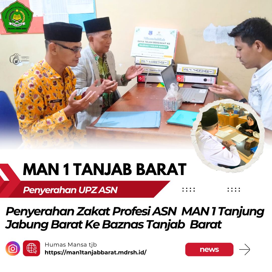 Penyerahan Zakat Profesi ASN MAN 1 Tanjung Jabung Barat  ke BAZNAS