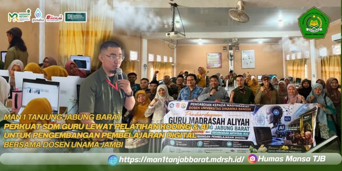 MAN 1 Tanjab Barat Perkuat Kompetensi Guru Melalui Pelatihan AI dan Koding Bersama Dosen Universitas Dinamika Bangsa MAN 1 Tanjab Barat Perkuat Kompetensi Guru Melalui Pelatihan AI dan Koding Bersama Dosen Universitas Dinamika Bangsa