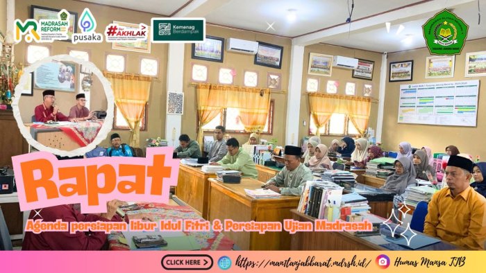 Rapat Persiapan Libur Idul Fitri dan Ujian Madrasah MAN 1 Tanjung Jabung Barat