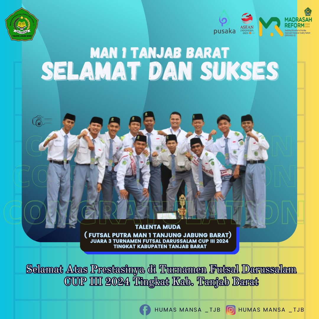 Tim Futsal MAN 1 Tanjung Jabung Barat Raih Juara Turnamen Futsal Antar Pelajar Sekabupaten Tanjab Barat