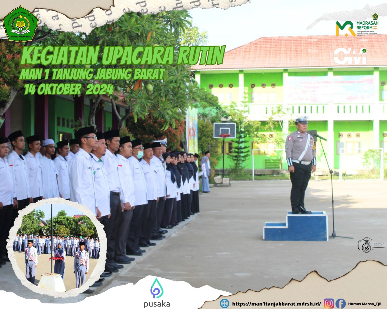 Upacara Rutin dan Sekaligus Sosialisasi dari Polres Tanjung Jabung Barat