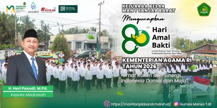 MAN 1 Tanjung Jabung Barat Ikuti Upacara Hari Amal Bakti Kementrian Agama ke-80
