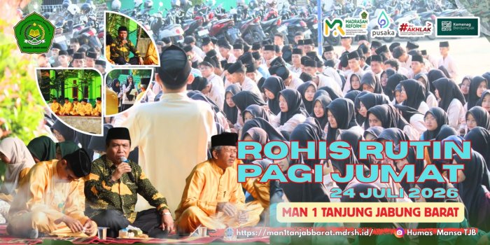 Kepala Kemenag Tanjab Barat Berikan Motivasi dan Penguatan Disiplin dalam Kegiatan Rohis MAN 1 Tanjung Jabung Barat Kepala Kemenag Tanjab Barat Berikan Motivasi dan Penguatan Disiplin dalam Kegiatan Rohis MAN 1 Tanjung Jabung Barat