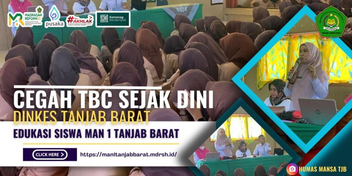 Cegah TBC Sejak Dini, Dinkes Tanjab Barat Edukasi Peserta Didik MAN 1 Tanjung Jabung Barat Cegah TBC Sejak Dini, Dinkes Tanjab Barat Edukasi Peserta Didik MAN 1 Tanjung Jabung Barat