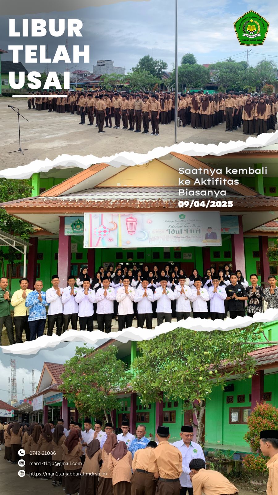 MAN 1 Tanjung Jabung Barat Gelar Halal Bihalal dan Apel Perdana Pasca Idul Fitri 1446 H MAN 1 Tanjung Jabung Barat Gelar Halal Bihalal dan Apel Perdana Pasca Idul Fitri 1446 H