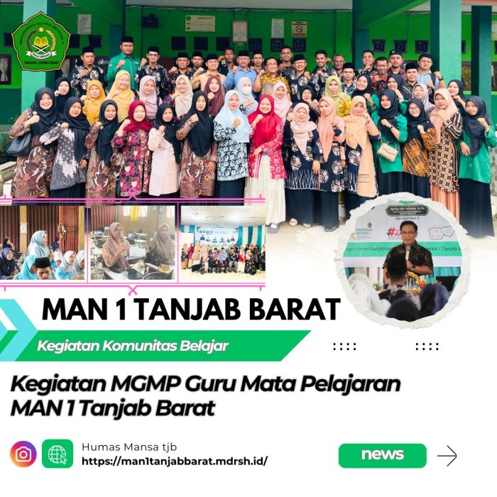 MGMP Tingkat Kabupaten MAN 1 Tanjung Jabung Barat:Dorong Inovasi Pembelajaran Melalui Integrasi AI dan KBC