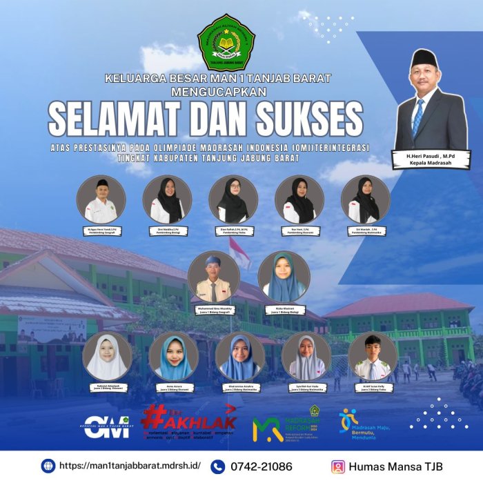 Tujuh Peserta Didik MAN 1 Tanjung Jabung Barat Lolos ke Tingkat Provinsi pada Olimpiade Madrasah Indonesia (OMI) 2025