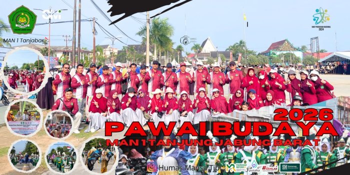 MAN 1 Tanjung Jabung Barat Semarakkan Pawai Budaya HUT ke-81 RI dan Hari Jadi ke-61 Tanjab Barat