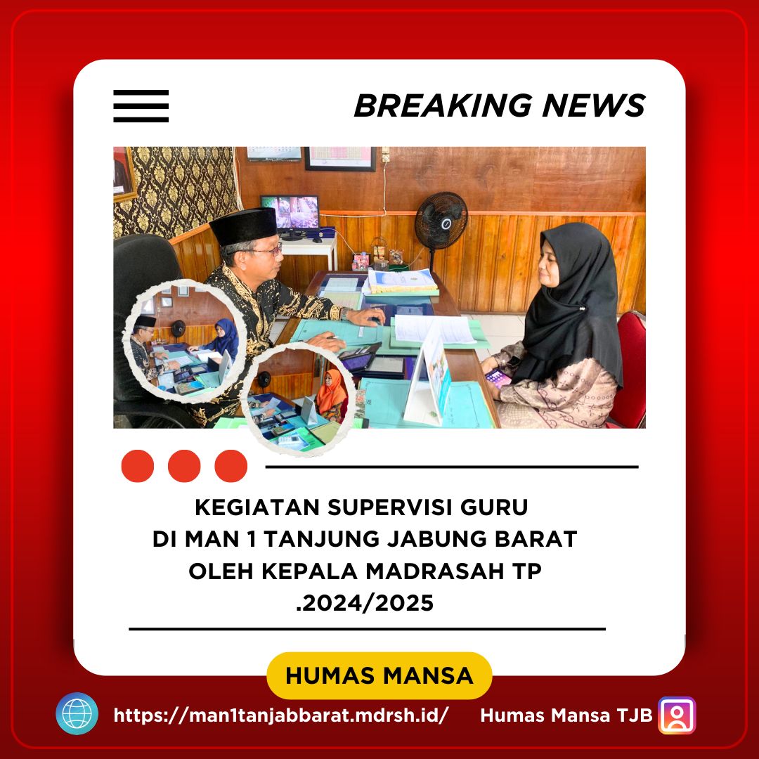 Supervisi Kepala Madrasah Tingkatkan Mutu Madrasah MAN 1 Tanjung Jabung Barat 