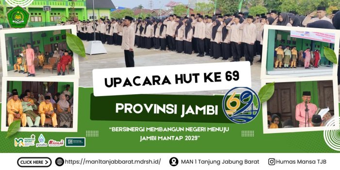 MAN 1 Tanjung Jabung Barat Gelar Upacara Peringatan HUT ke-69 Provinsi Jambi MAN 1 Tanjung Jabung Barat Gelar Upacara Peringatan HUT ke-69 Provinsi Jambi
